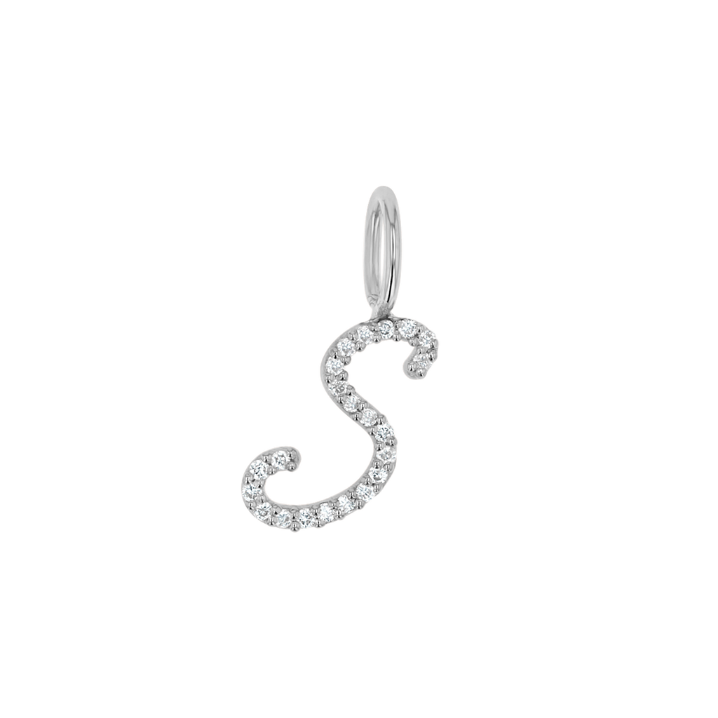 Diamond Script Letter Charm S1972