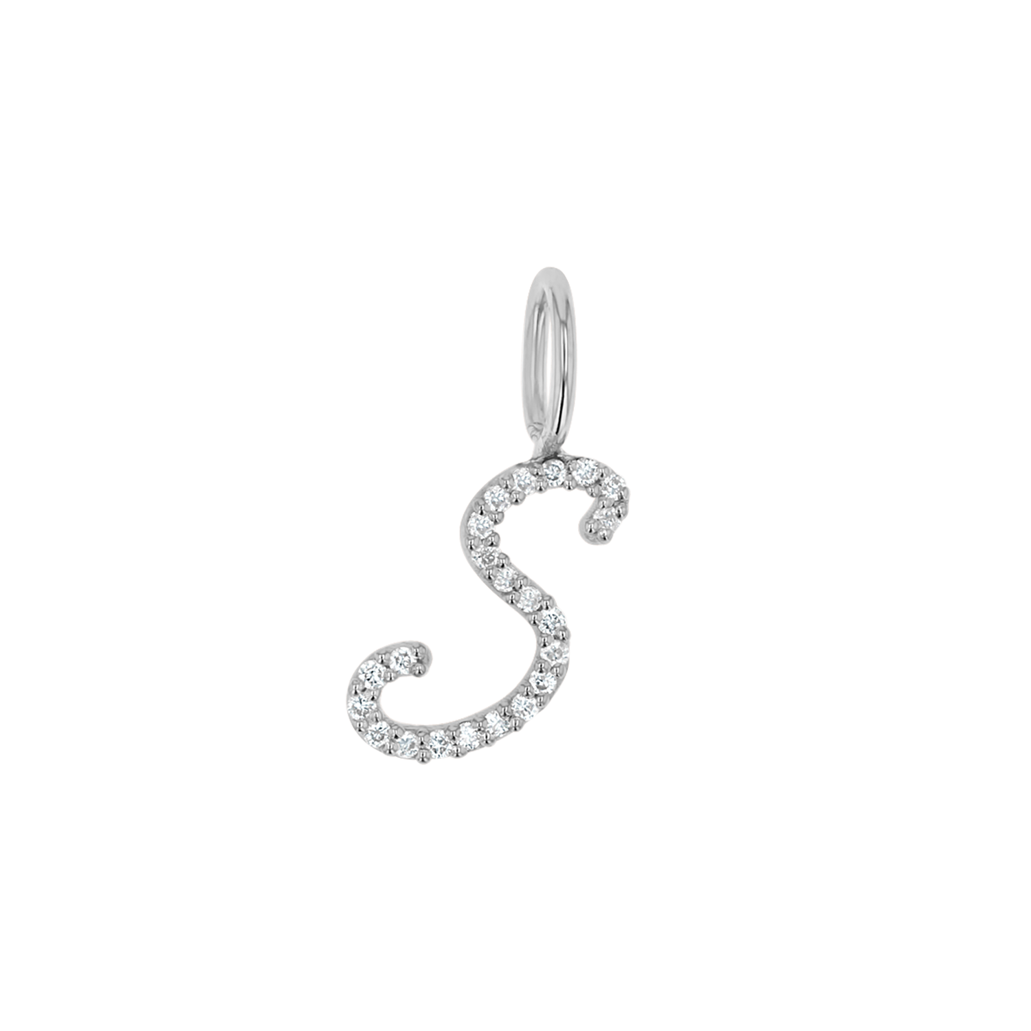 Diamond Script Letter Charm S1972