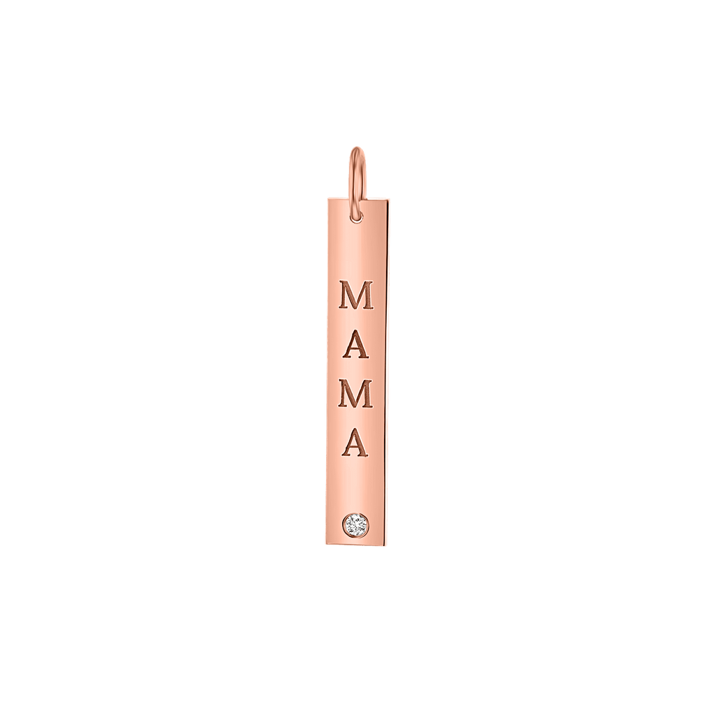 Vertical Tag Charm With Diamond S272