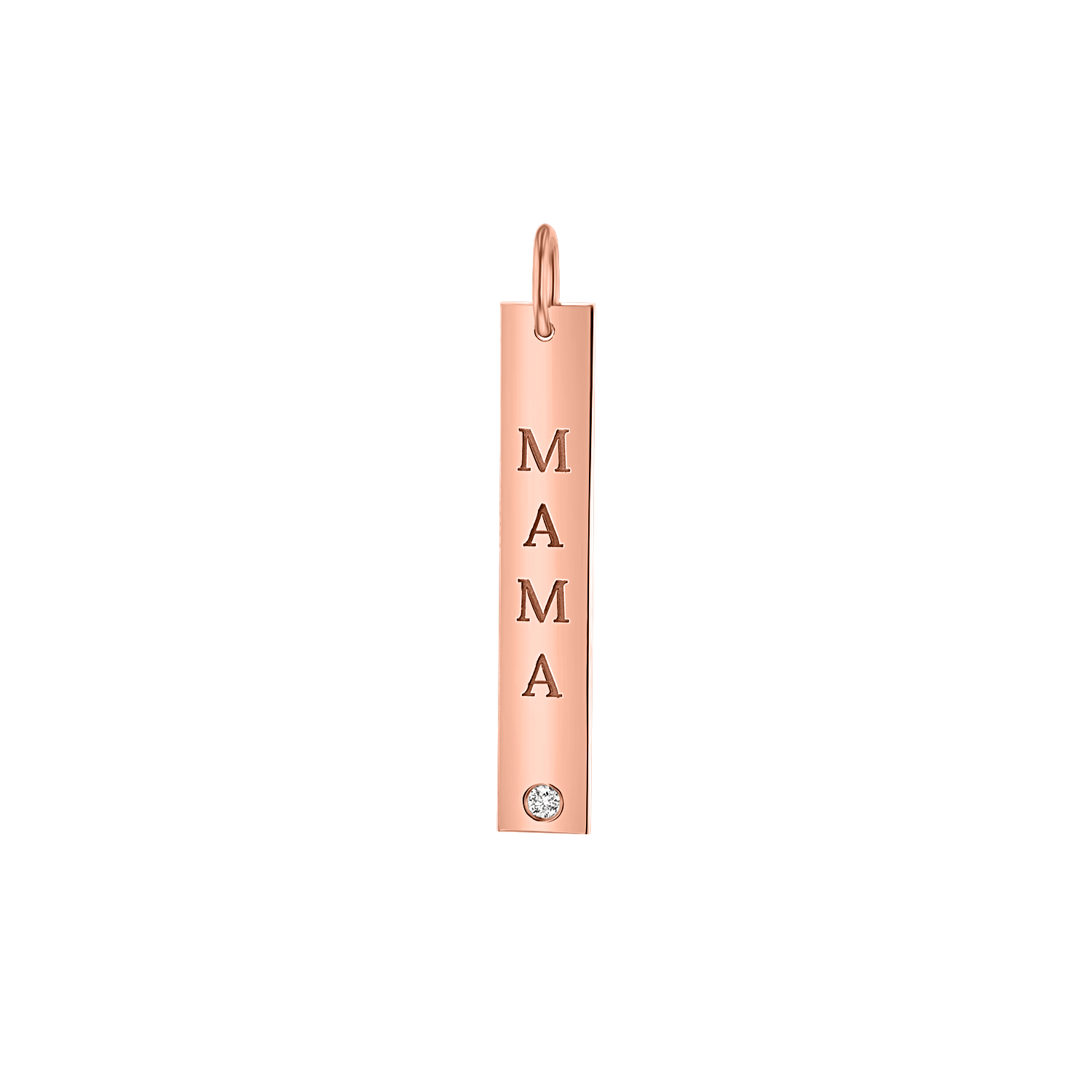 Vertical Tag Charm With Diamond S272