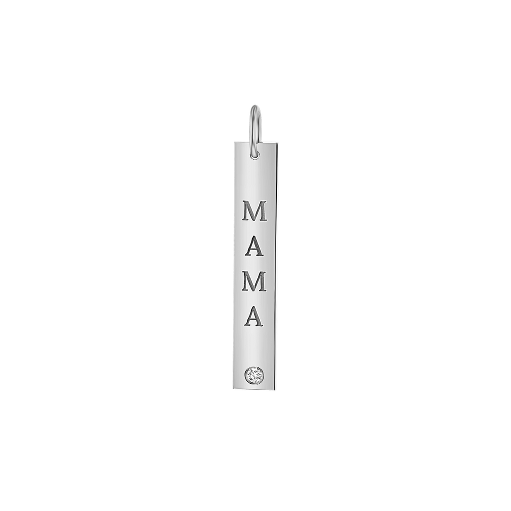 Vertical Tag Charm With Diamond S272