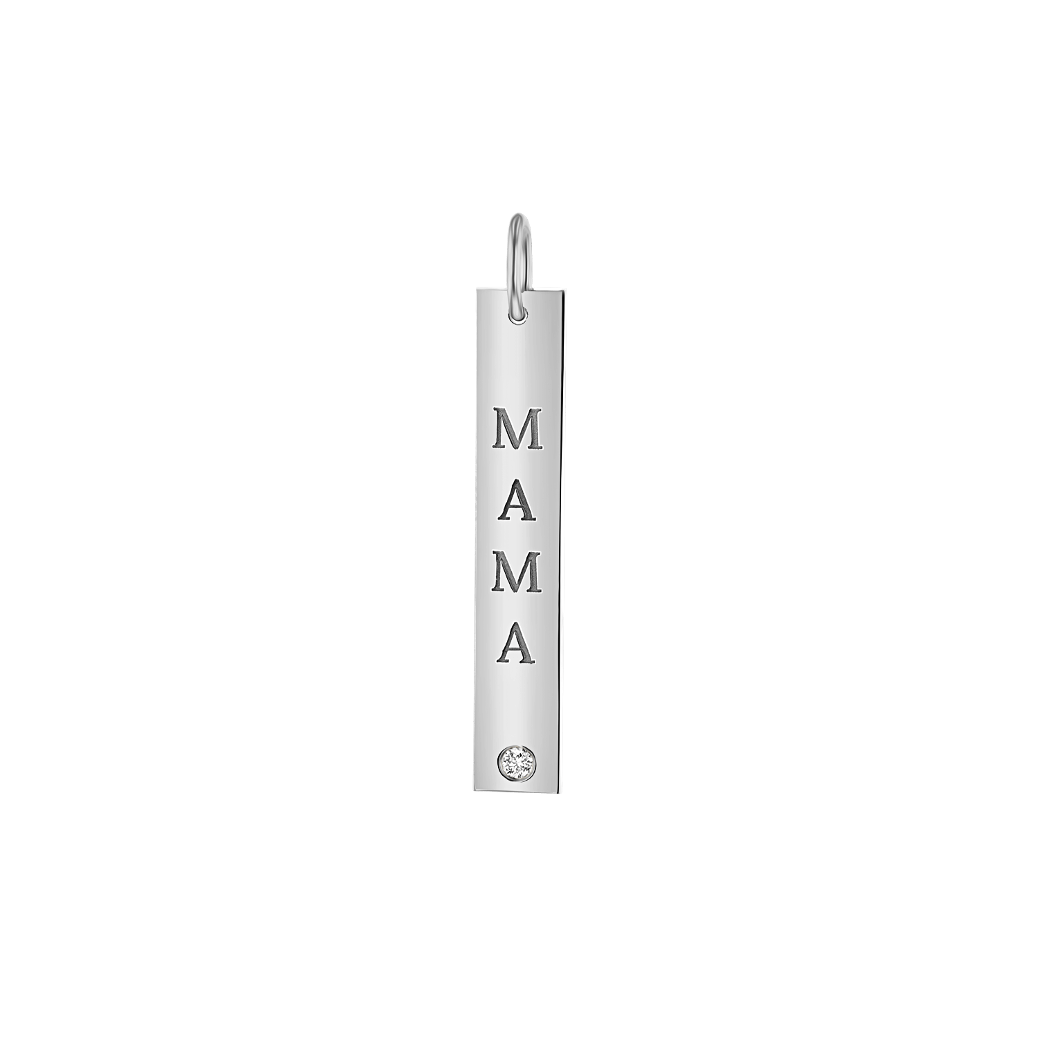 Vertical Tag Charm With Diamond S272