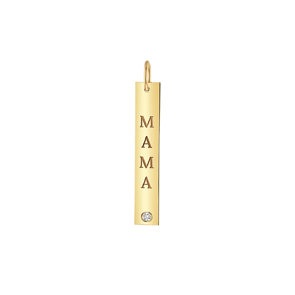 Vertical Tag Charm With Diamond S272