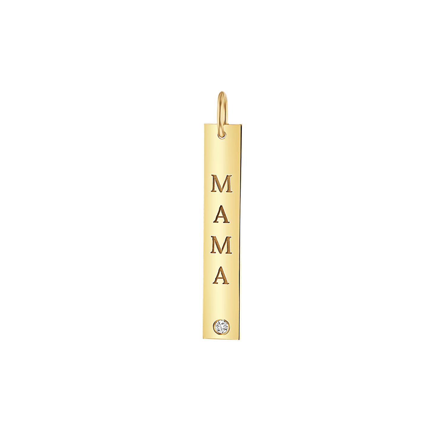 Vertical Tag Charm With Diamond S272
