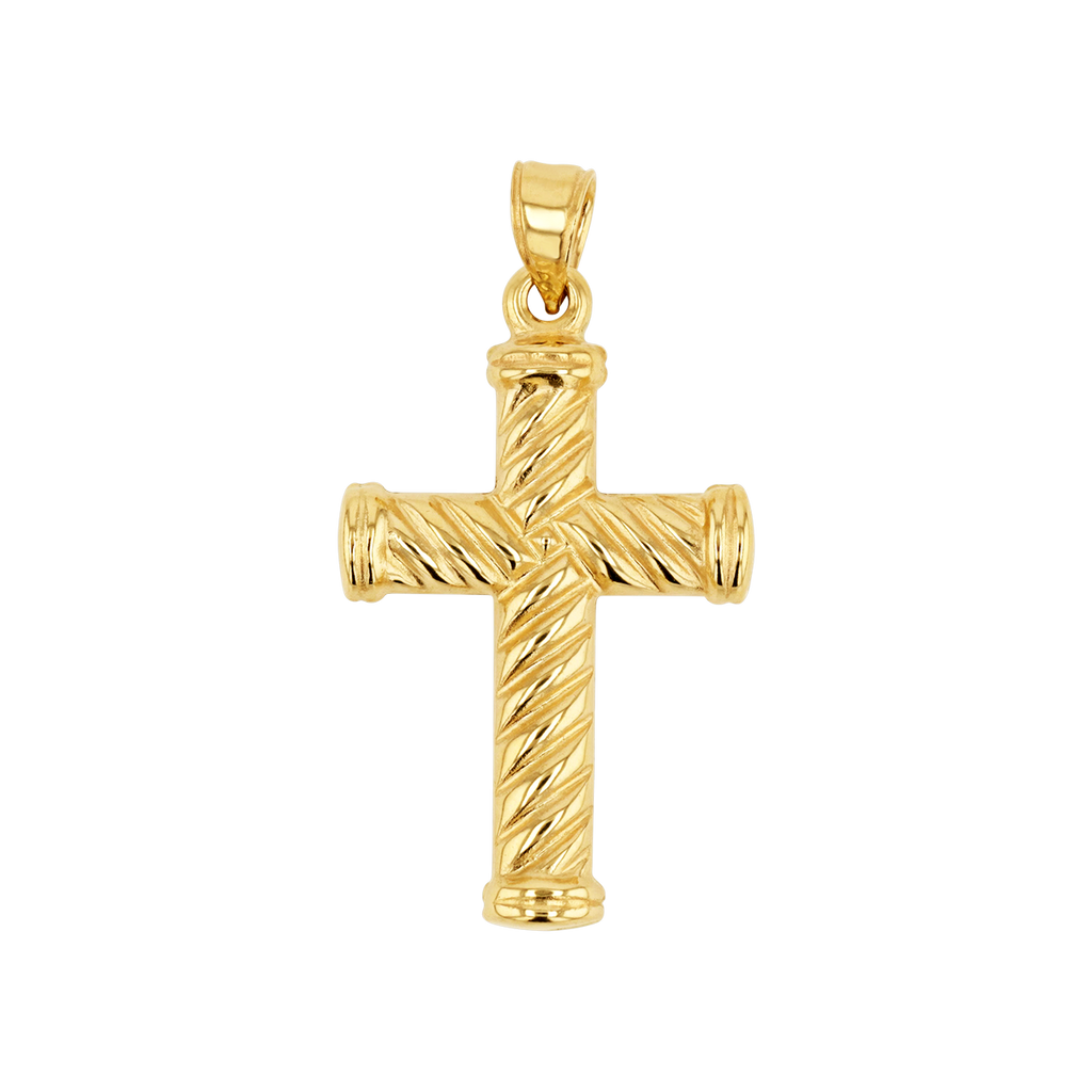 Cable Twist Cross Charm J7138