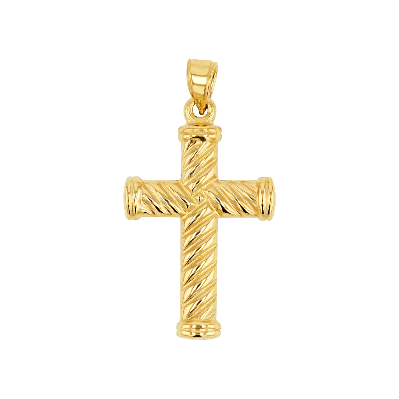 Cable Twist Cross Charm J7138