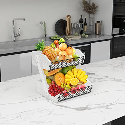 2 Tier Wooden Fruit Basket V579595