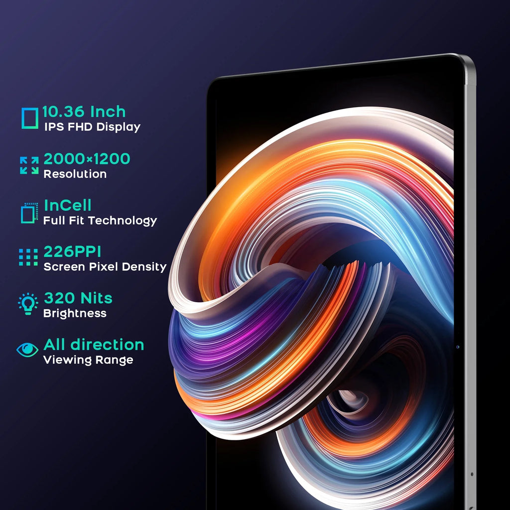 Android Tablet with Keyboard, FHD 2K Display 10.4 Inch 2 in 1 Tablet, Octa Core Gaming Tablet with Case Mouse Stylus, 7000mAh Battery Fast Charge, 20MP Camera, 2.4G/5G WiFi Tablet Q220