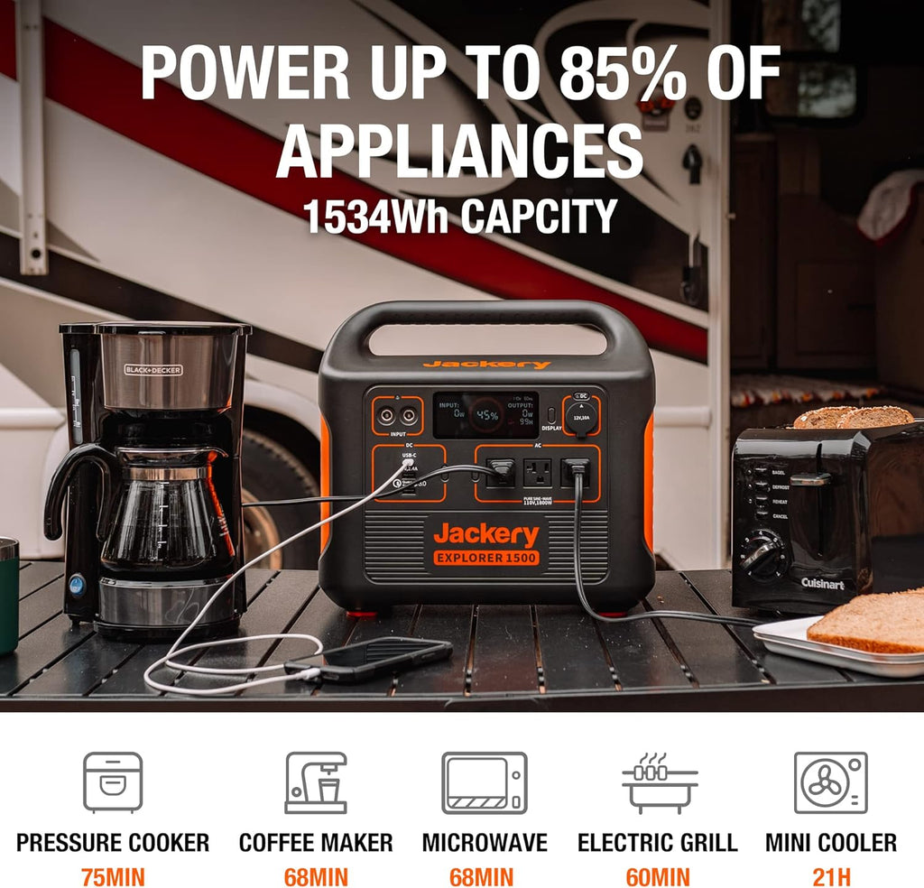 Solar Generator 1500 with 100W Solar Panel and Lithium Battery Pack V1010