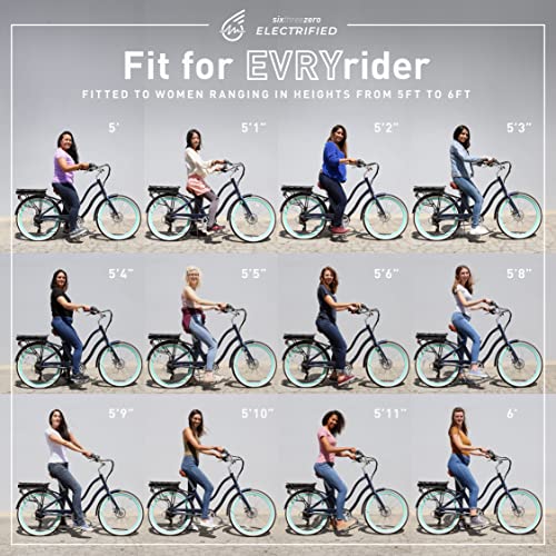 EVRYjourney Women's Electric Bike, Step-Through Touring Hybrid eBike, 250/500 Watt Motor, 26" Bicycle D768