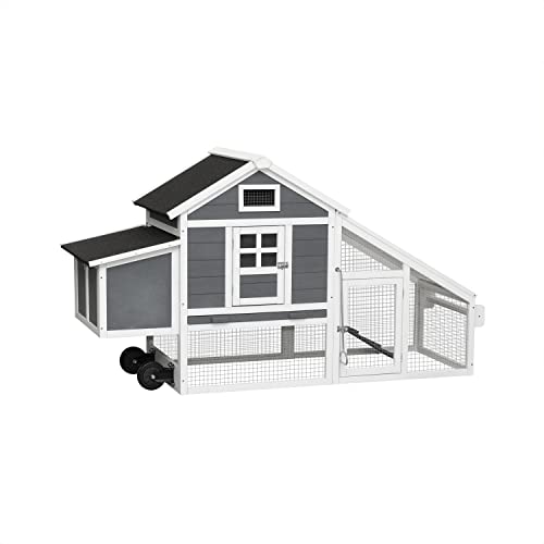 Large Wooden Chicken Coop with Wheels X489