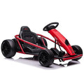 24V Battery 300WX2 Motors Pedal On Foot Go Kart with 14.3" Wide Seat Blue N1467
