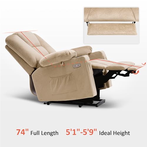 Small Power Lift Recliner Chair with Massage and Heat, Fabric, Brown Q215307