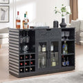 Grey Wine Bar Cabinet with Glass Door & Drawer W5160
