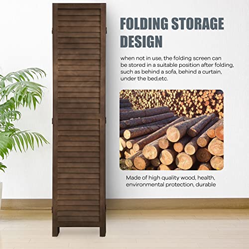 4 Panel 5.75FT Wooden Folding Room Divider R9421