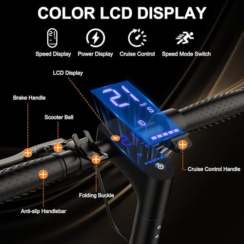 Folding Electric Scooter with 10" Solid Tires, 500W Motor, 22 Miles Long Range P4484