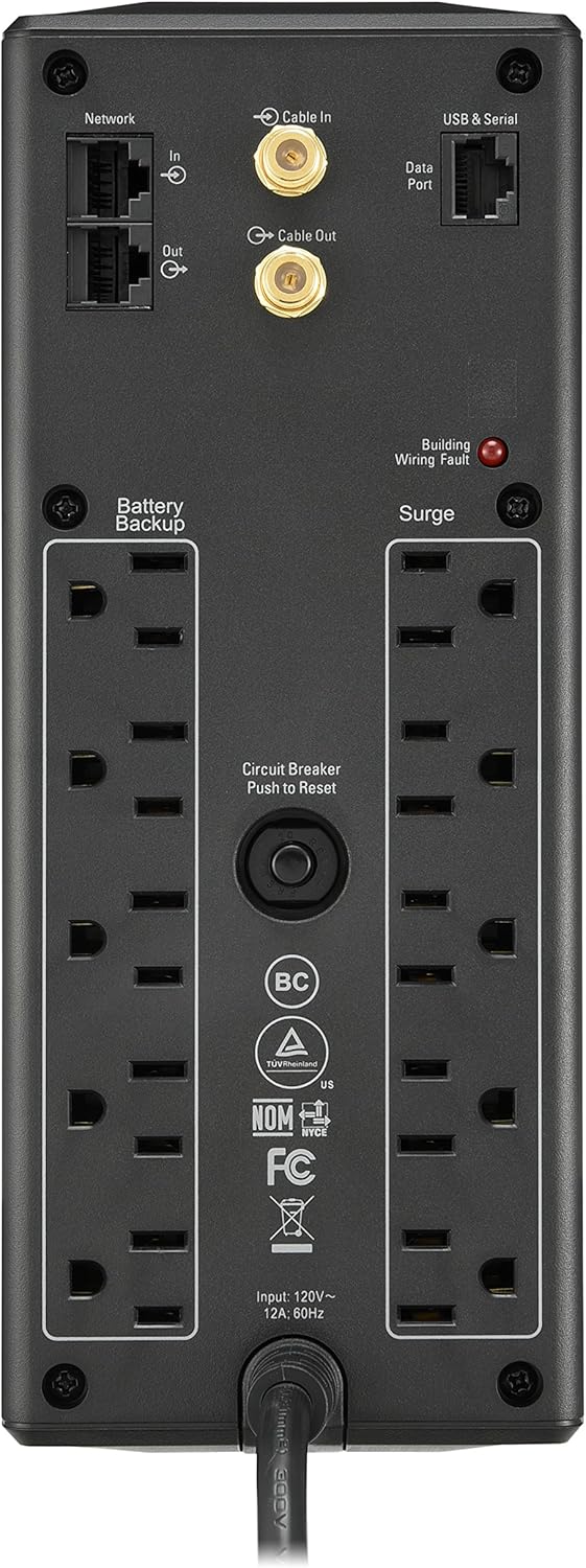 1500VA UPS Battery Backup and Surge Protector O765914