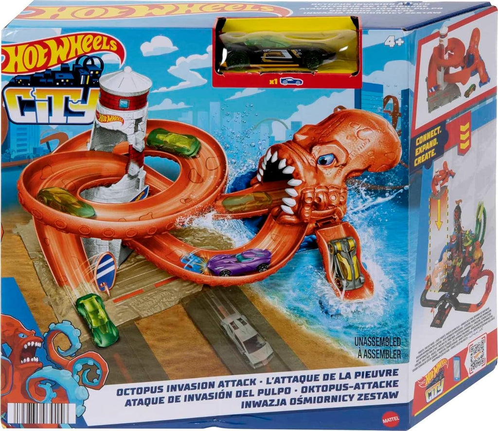 Hot Wheels Toy Car Track Set Playset & 1:64 Scale Vehicle Y23527