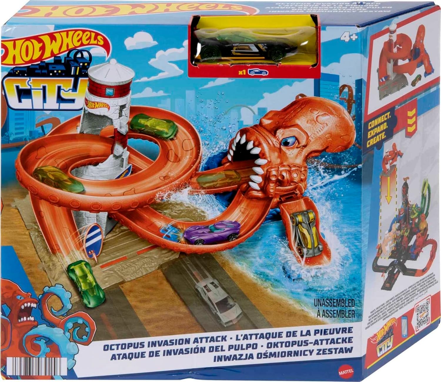 Hot Wheels Toy Car Track Set Playset & 1:64 Scale Vehicle Y23527