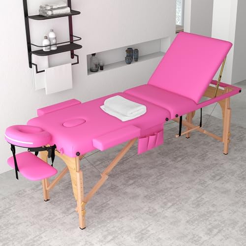 Black 3 Fold Portable Massage Table with Carrying Bag V710037