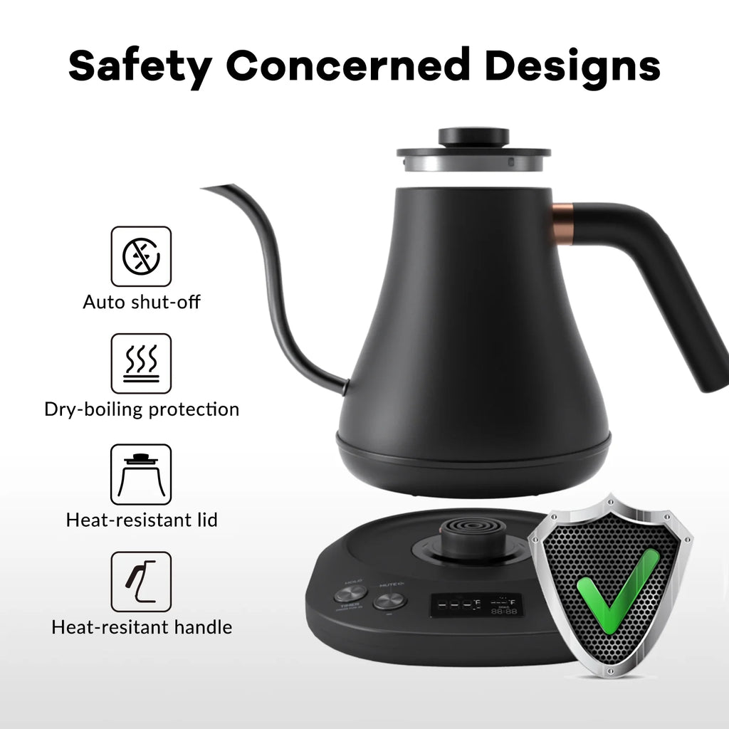 Electric Gooseneck Kettle 0.8L 1200W Matt Black K538