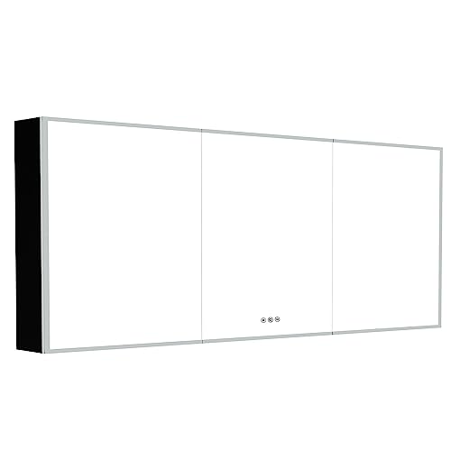 48”W x 30”H Wall Mounted LED Medicine Cabinet Mirror with Double Doors L485630