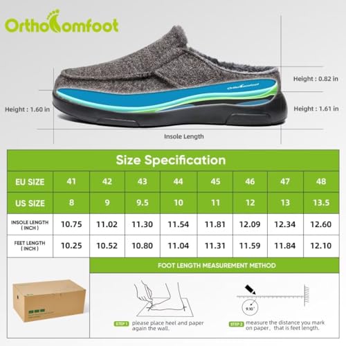 Orthopedic Slippers with Arch Support for Mens Q648