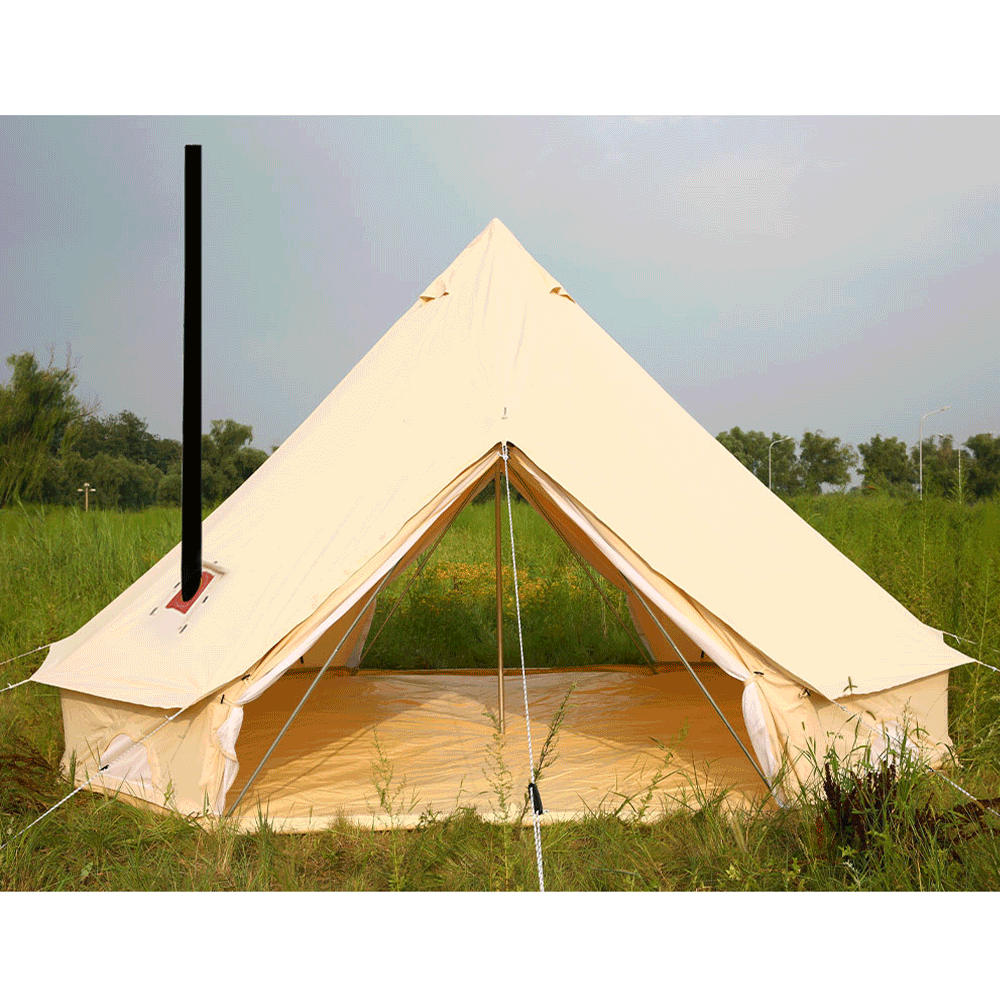 6M Double Door Bell Tent Waterproof Cotton Canvas Glamping Tent Yurt E764