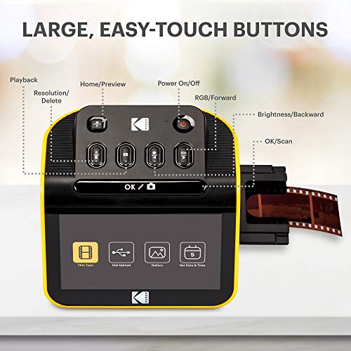 Film & Slide Scanner with 5” LCD Screen, 22MP JPEG Photos, Compatible with 135, 126 and 110 Film D868