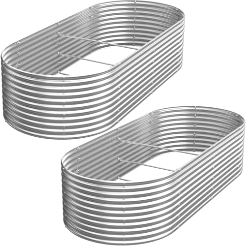 2 Pack 6x3FT Tall Galvanized Raised Garden Bed Z791786