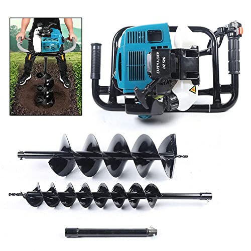 52cc Gas Powered Earth Auger Post Hole Digger Drill 4inch 6inch 8inch Bits N19035
