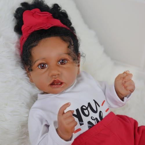 20 Inch African American Newborn Doll with Soft Body W291