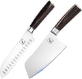 7 inch High Carbon Steel Santoku Knife and Cleaver R8031