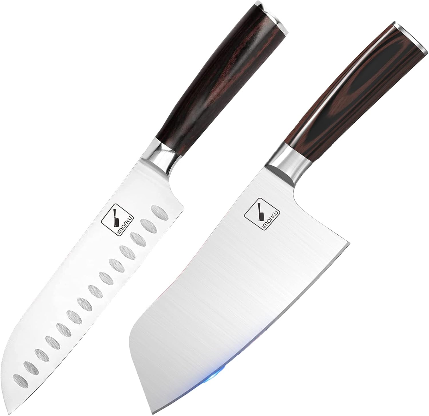 7 inch High Carbon Steel Santoku Knife and Cleaver R8031