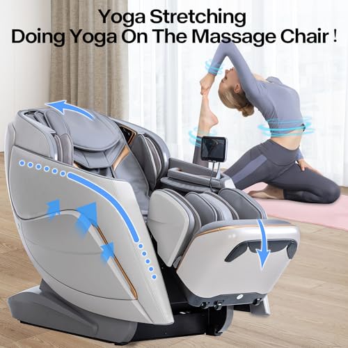 Beige 4D Massage Chair Recliner with Zero Gravity Shiatsu J615308
