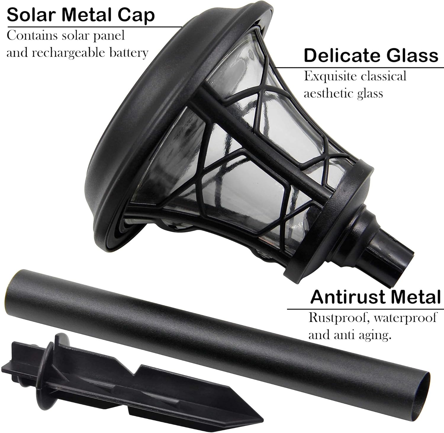 6 Pack Solar Powered Pathway Lights, Warm White A53755