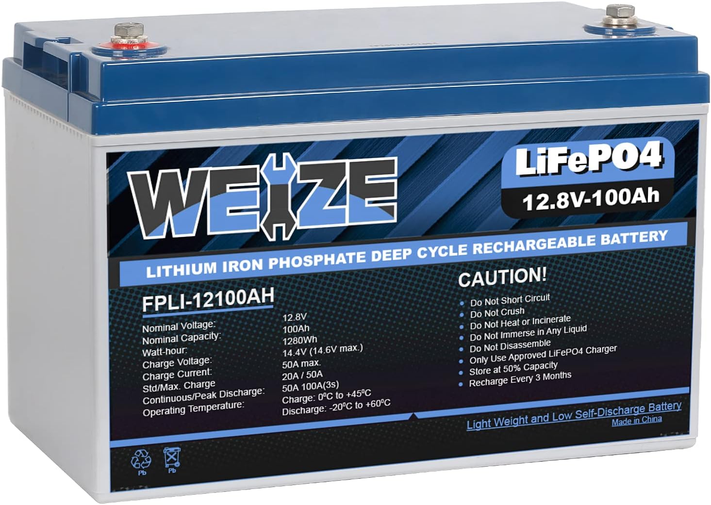 12V 100Ah LiFePO4 Lithium Battery O93976