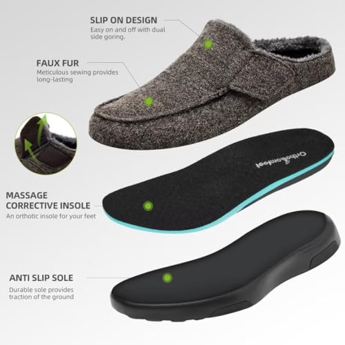 Orthopedic Slippers with Arch Support for Mens Q648