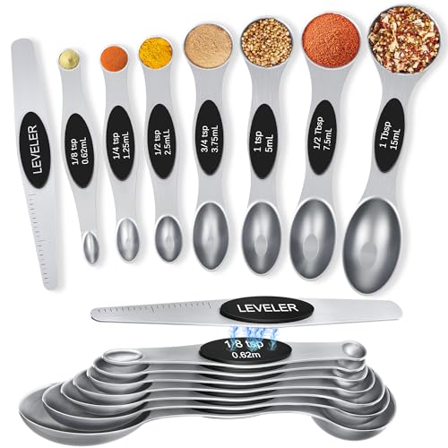 Set of 15 Stainless Steel Measuring Cups and Spoons C28742