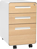 White/Orange 3 Drawer Metal File Cabinet X654714