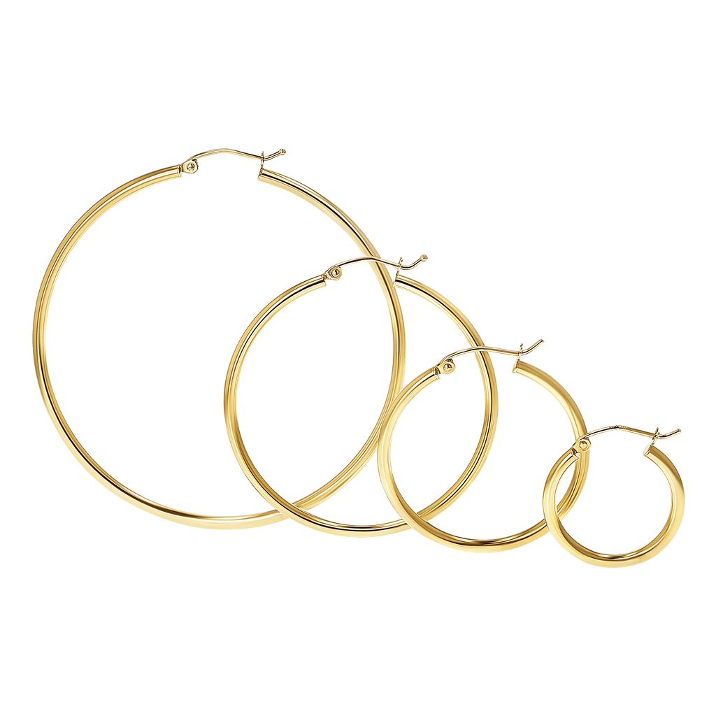 Gold Tube Hoop Earrings R640087