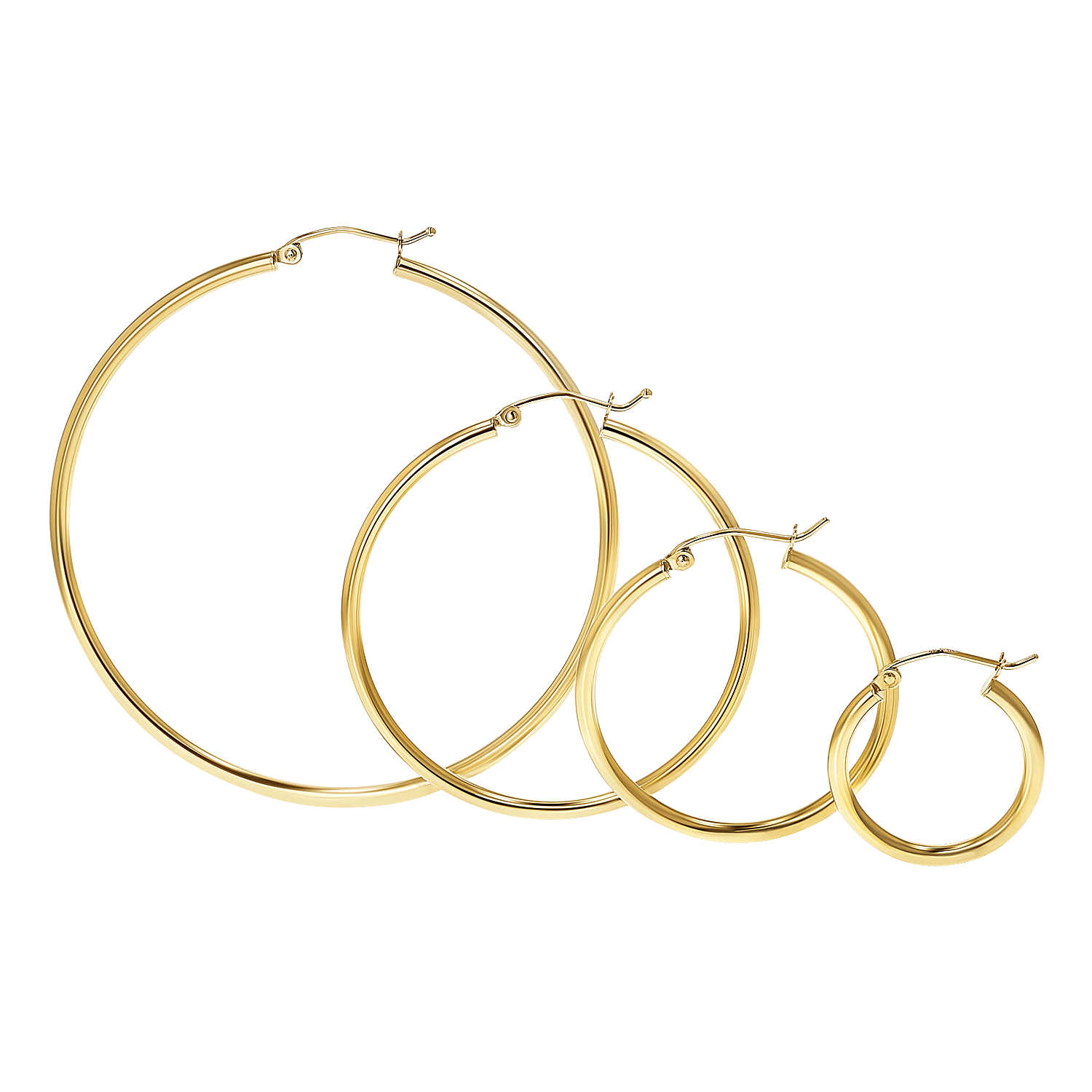 Gold Tube Hoop Earrings R640087