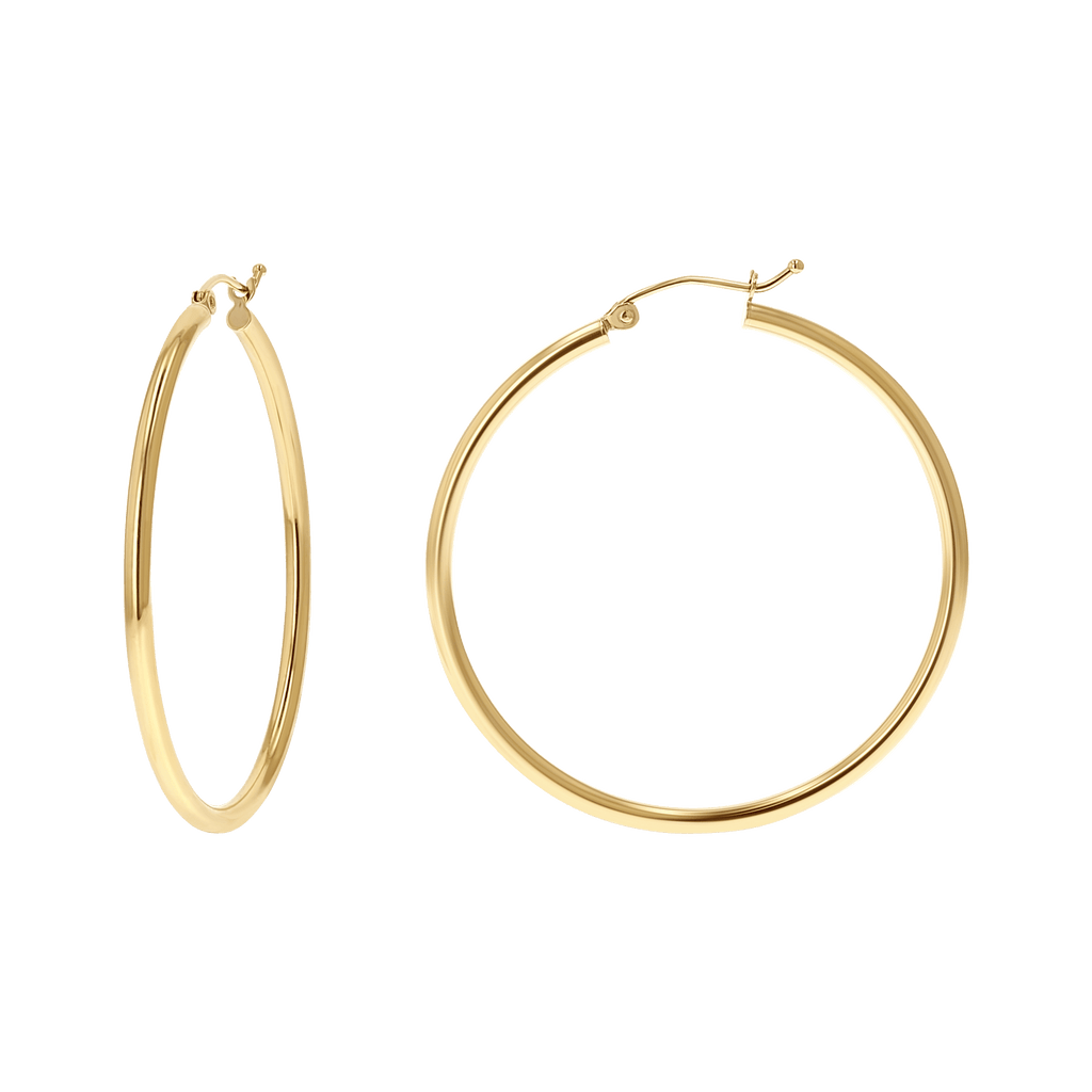 Gold Tube Hoop Earrings R640087