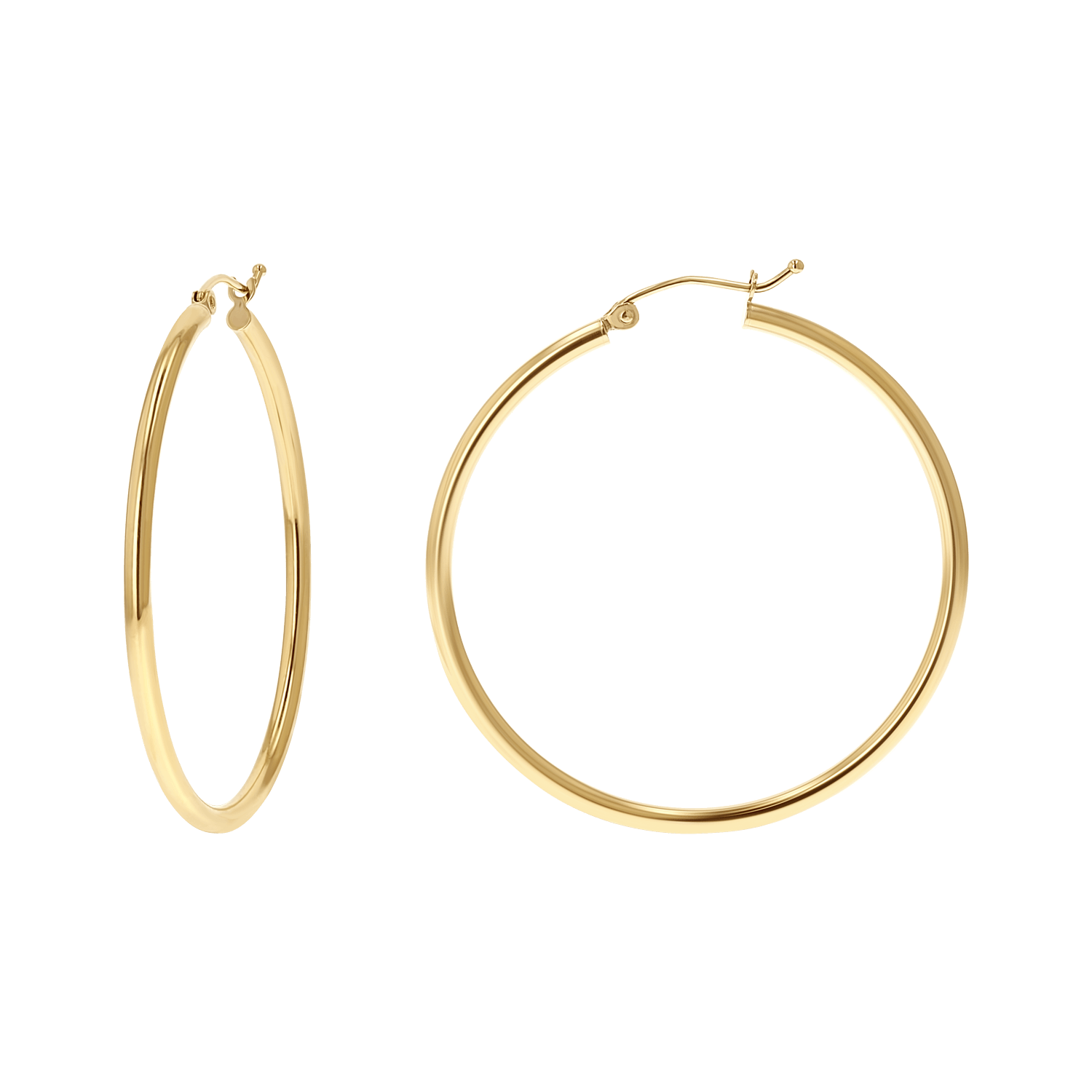 Gold Tube Hoop Earrings R640087