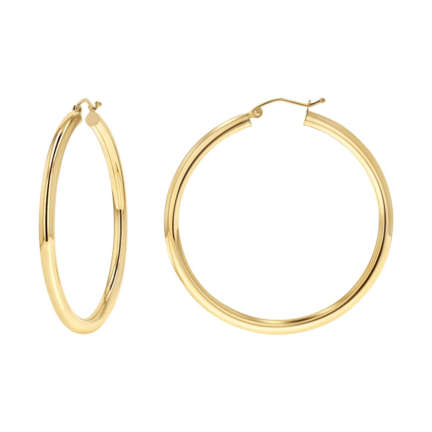 Gold Tube Hoop Earrings V4479