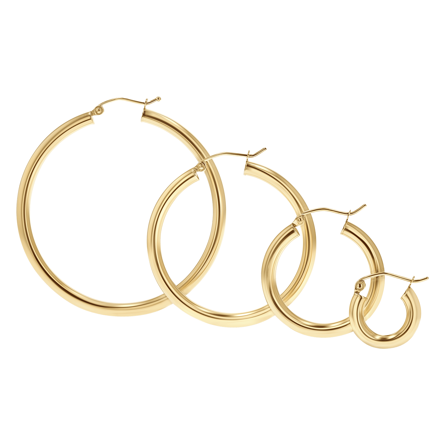 Gold Tube Hoop Earrings V4479