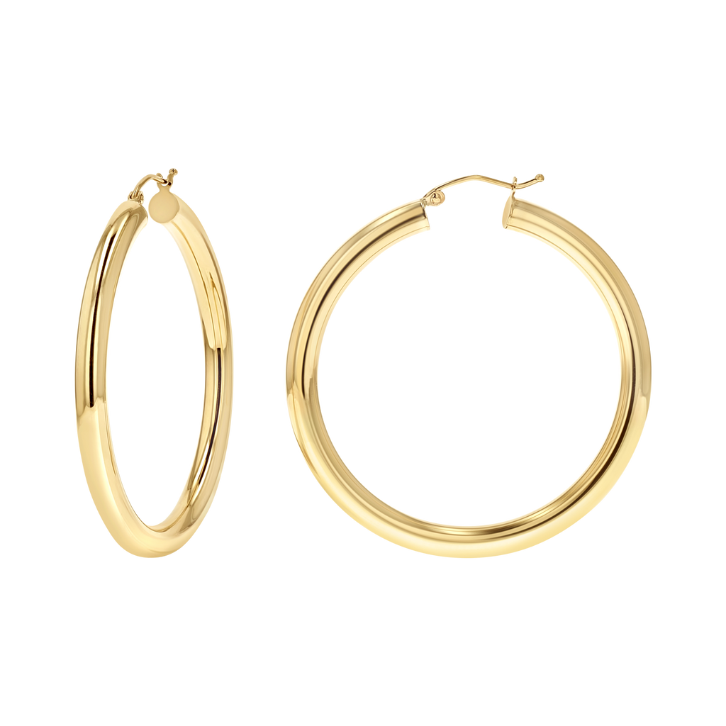 Gold Tube Hoop Earrings N628