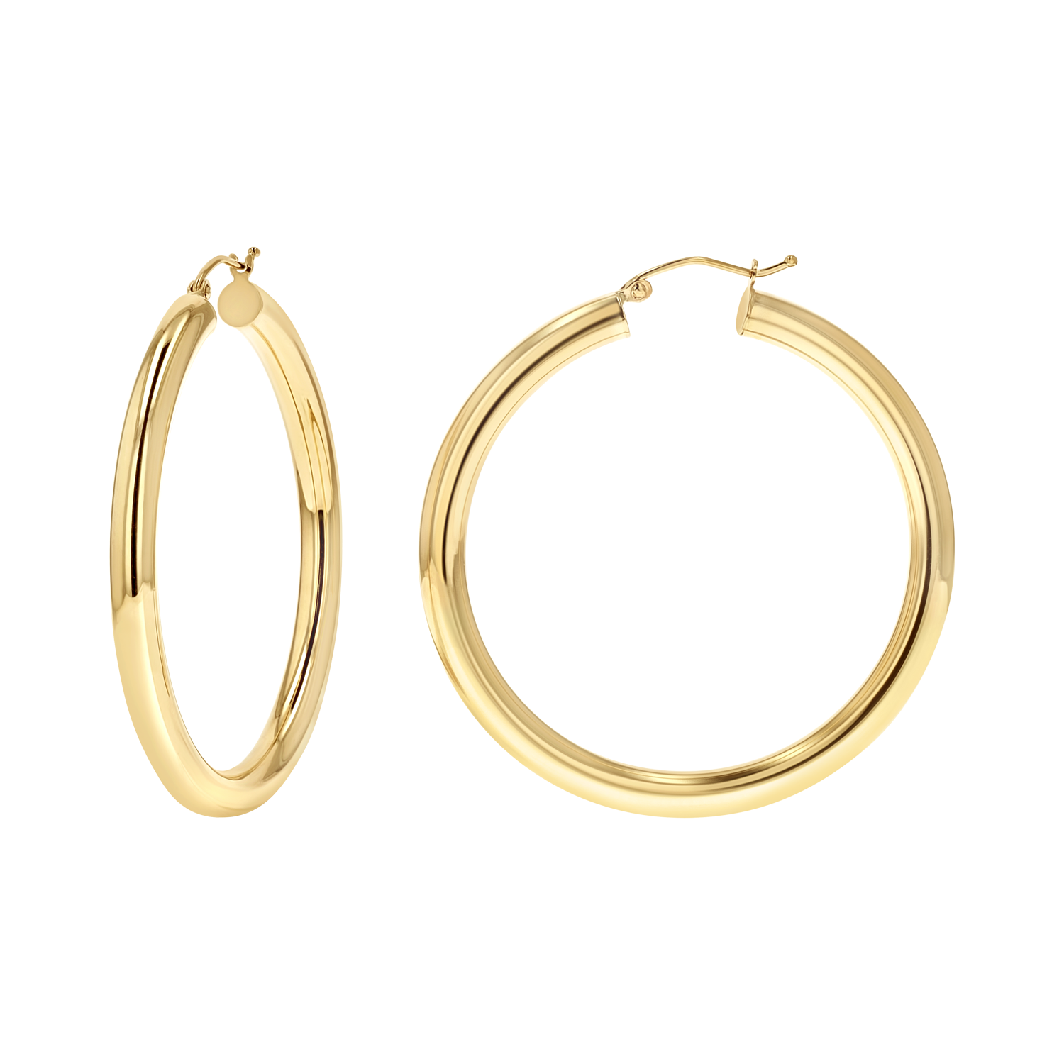 Gold Tube Hoop Earrings N628