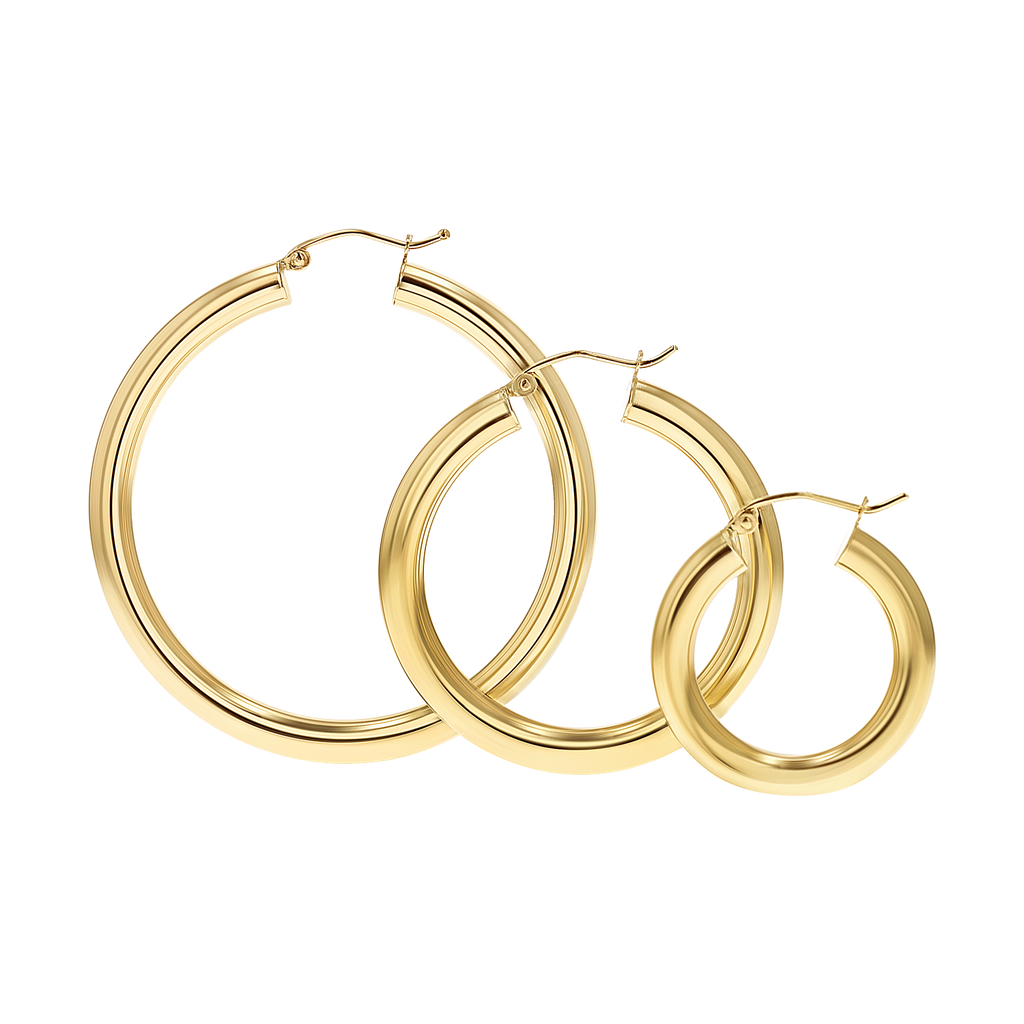 Gold Tube Hoop Earrings N628