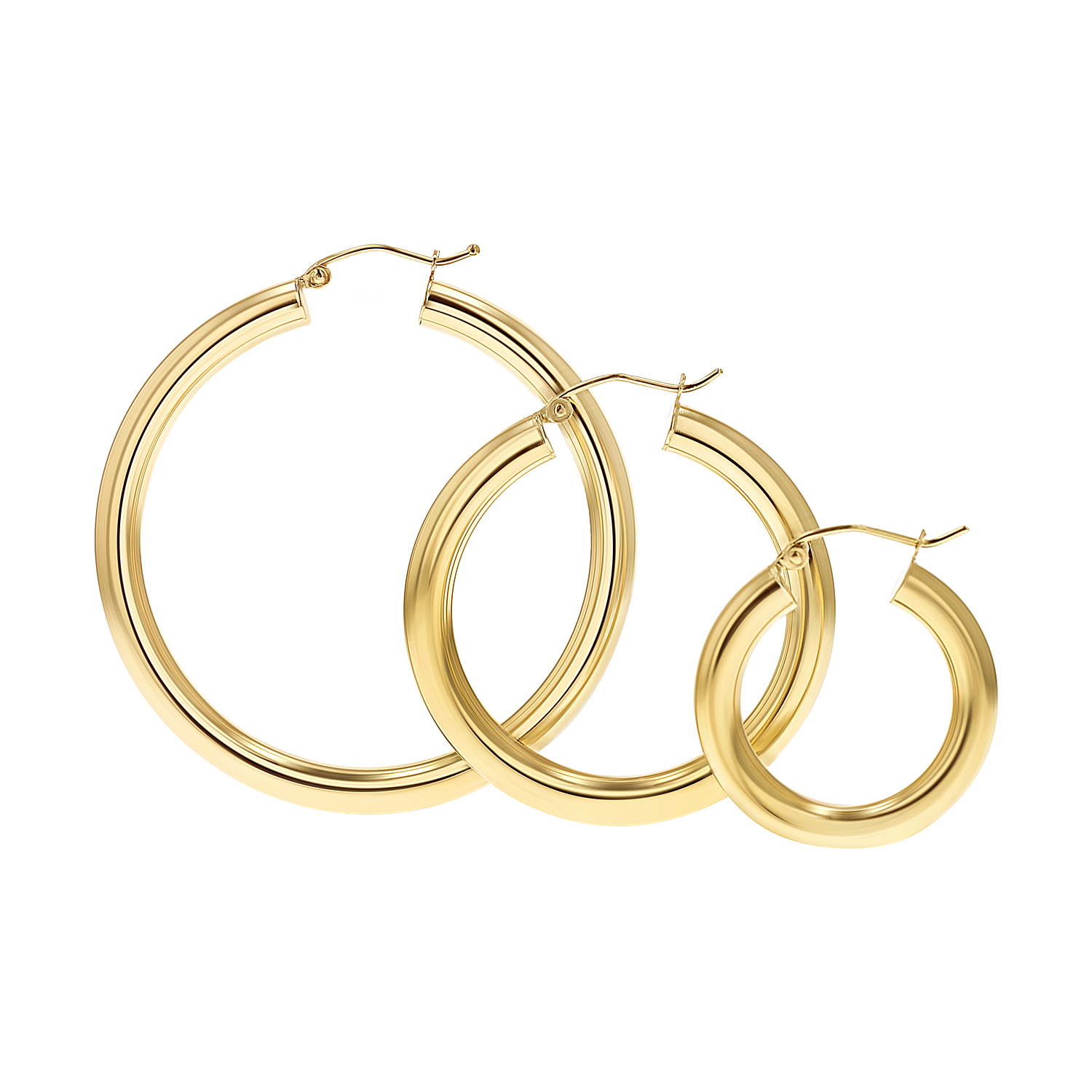 Gold Tube Hoop Earrings N628